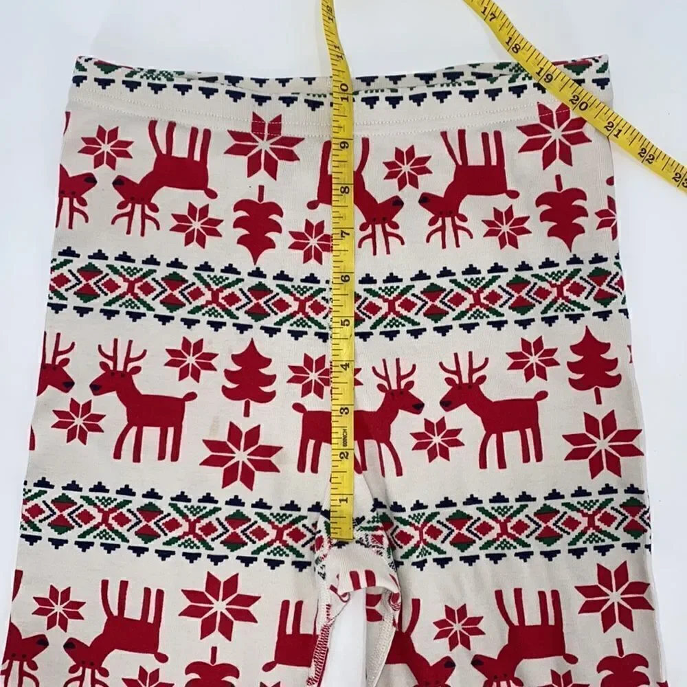 Hanna Andersson Christmas PJ Bottoms Girls Size 14 Holiday Deer Pajamas